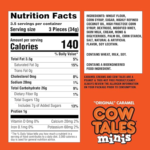 GOETZE’S CANDY VANILLA COW TALES MINIS – 4 OUNCE BAG – FRESH FROM THE FACTORY