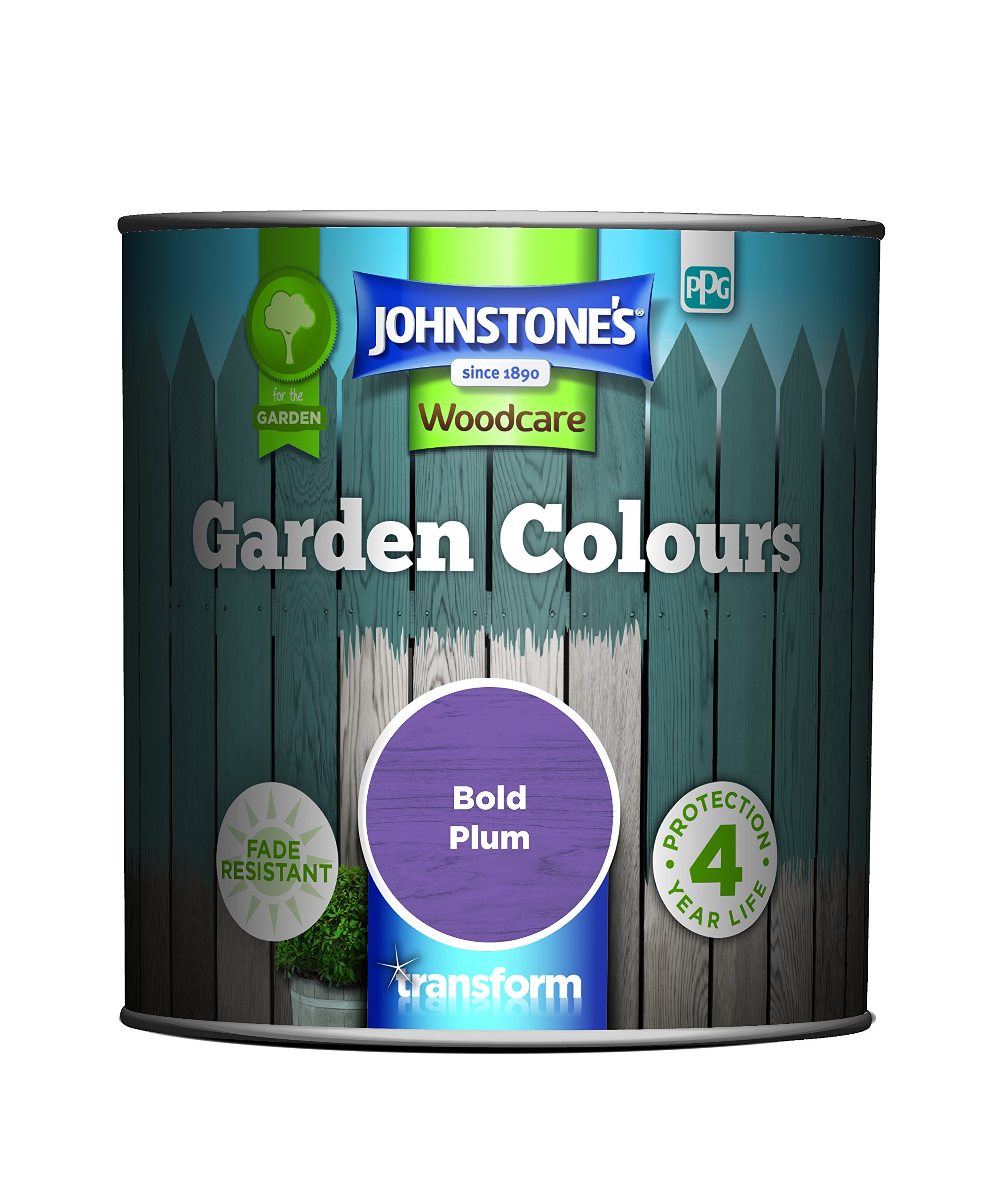 Johnstone’s - Garden Colours - Bold Plum - Exterior Wood Paint - Fade Resistant - Suitable for Garden Furniture Outdoors - Fence Paint - Dry in 2 hours - 12m2 Coverage per Litre - 1L