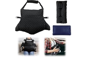 BALAPET 2 Pcs Shredded Memory Foam Hysterectomy Pillow Set for Abdominal Surgery Recovery, Comfy Hysterectomy Seat Belt Pillow with Pocket for Ice/Hot Packs, Hysterectomy Recovery Must Haves (Black)