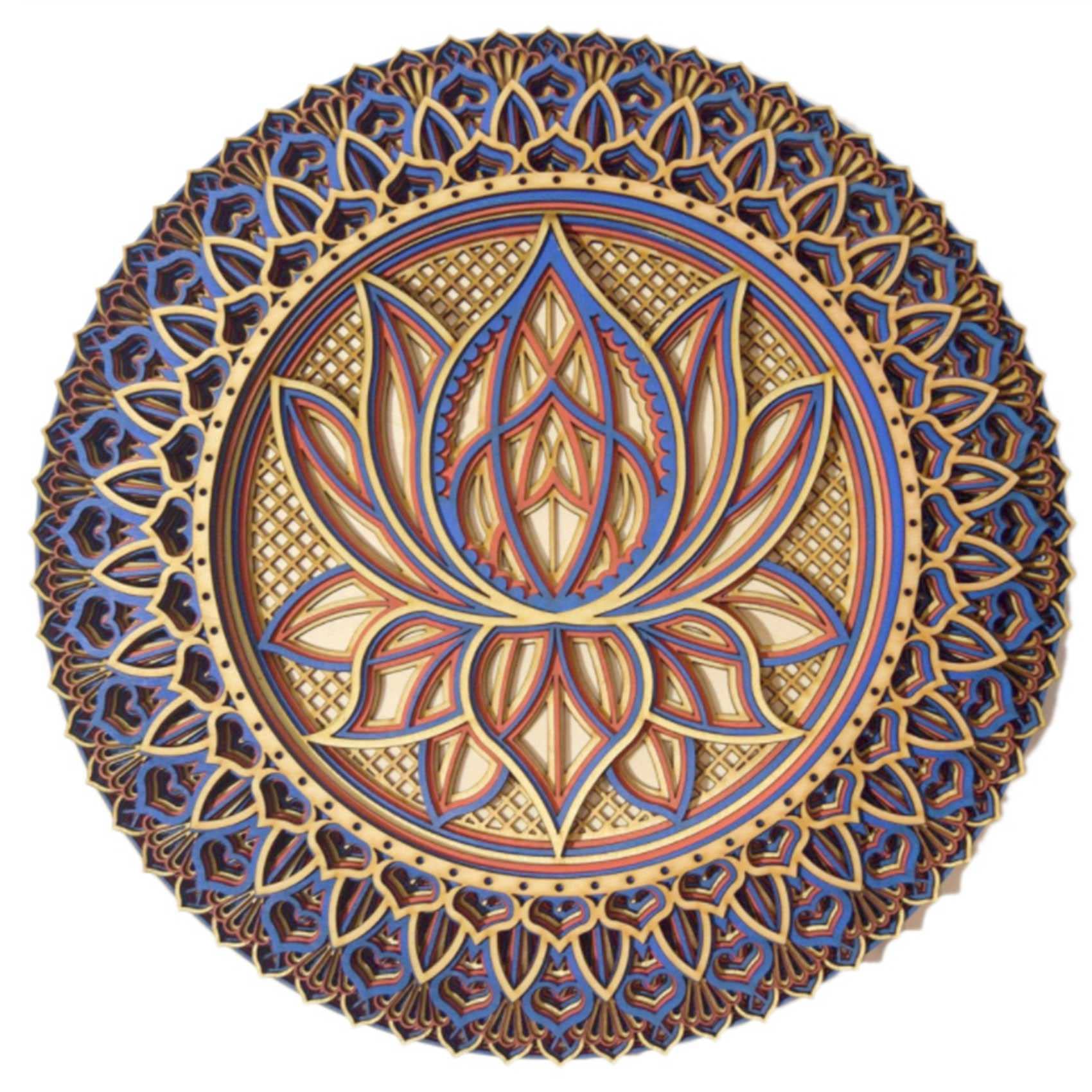 Lrtzizy Flower Mandala-Art Wall, Flower Mandala Metal Wall Hanging for Room Decoration Wall Art (A)