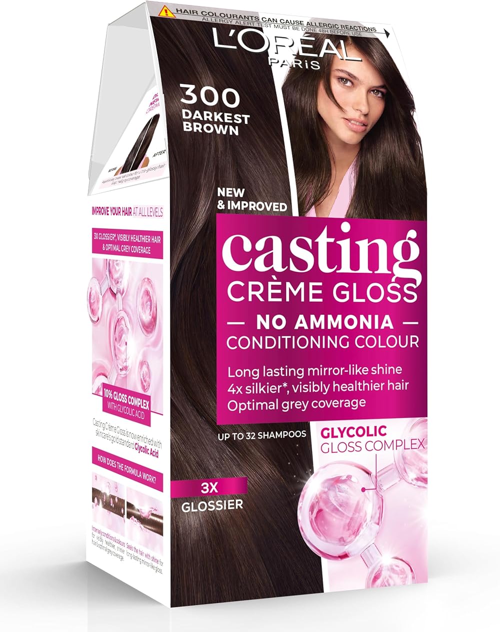 L'Oréal Paris Casting Crème Gloss Darkest Brown 300 No Ammonia Semi-Permanent