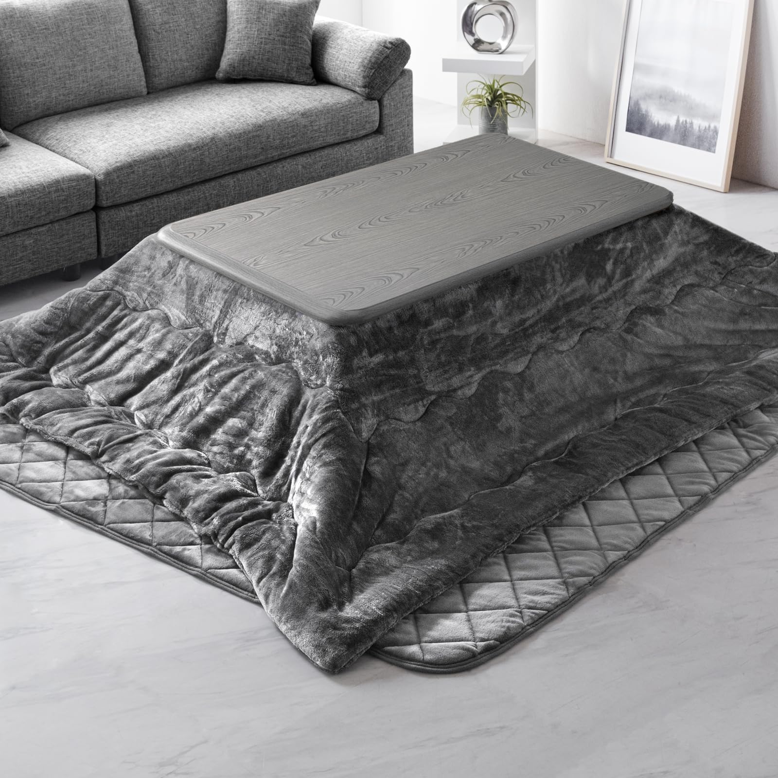 タンスのゲン こたつ 3点セット 長方形【速暖2秒！600Wハロゲン】120×80cm とろける肌触り こたつ布団 こたつテーブル 61140533(90839)商品画像