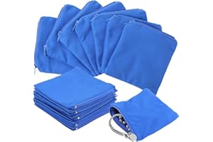 Geosar 24 Pcs Silver Storage Bags, Christmas Anti Tarnish Jewelry Zippered Pouches Keeper, for Silverware Protector Bags(4 x 4 Inch,Blue)