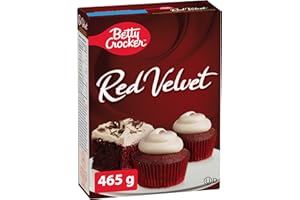 BETTY CROCKER - CAKE MIX - Red Velvet with Cream Cheese Flavoured Frosting, Cake Mix, Cupcake Mix, Baking Mix, Frosting Inclu