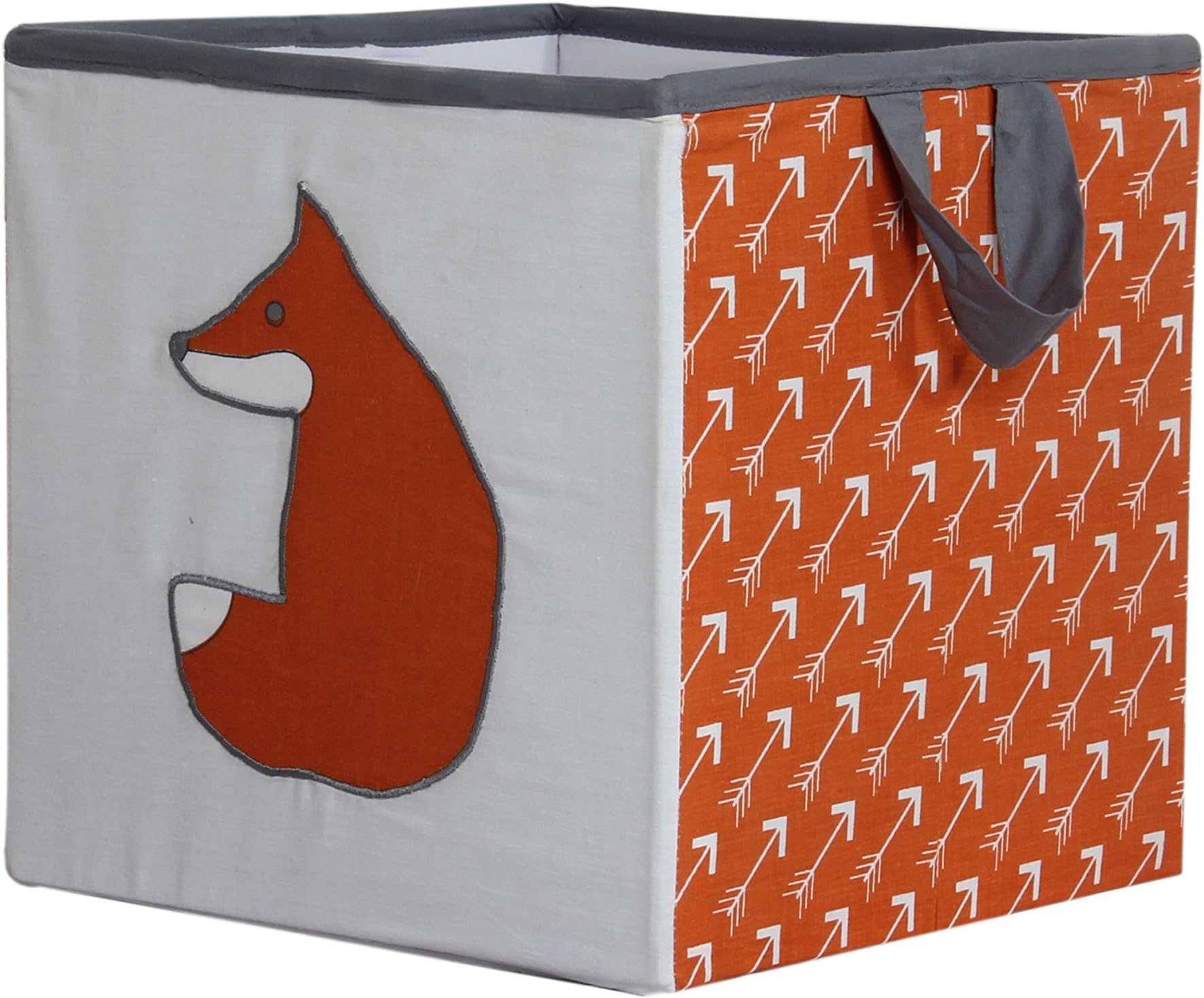 BacatiPlayful Foxs Storage Box, Orange/Grey, Small
