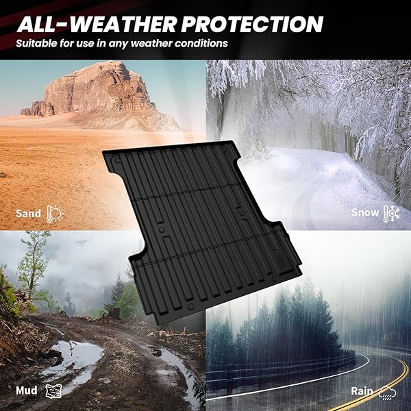 LASFIT 5.5FT BED MAT FOR FORD F-150 | F150 LIGHTNING 2026 2025 2024 67.1″ BED BOX ALL WEATHER PROTECTOR TPE TRUCK BED LINER DURABLE EASY CLEAN-NOT FIT FOR DROP IN BEDLIENR