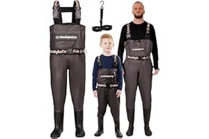 DaddyGoFish Chest Waders for Kids and Adults, Fishing and Hunting Waders with a Pocket and a Wader Hanger