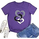 BLACKOO Women Cute Heart Graphic Tees