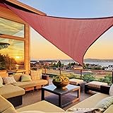 LOVE STORY 16'5'' x 16'5'' x 16'5'' Triangle Terra Red Sun Shade Sail Canopy UV Block Awning for Outdoor Patio Garden Backyar