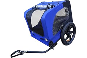 HomVent Dog Bike Trailer - Folding Pet Carrier Wagon with 16 Inch Wheels for Small and Large Dogs