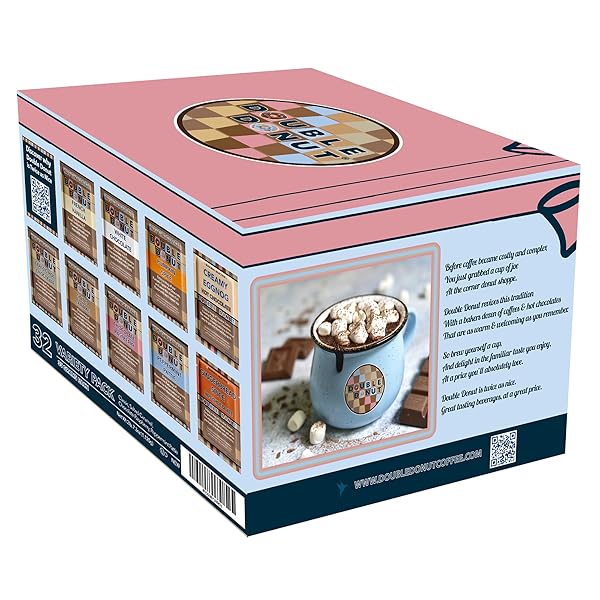 GOURMET HOT COCOA MIX VARIETY PACK – CLASSIC, CHOCOLATE RASPBERRY, SALTED CARAMEL, & PEPPERMINT HOT CHOCOLATE MIX SETS – 32 COUNT
