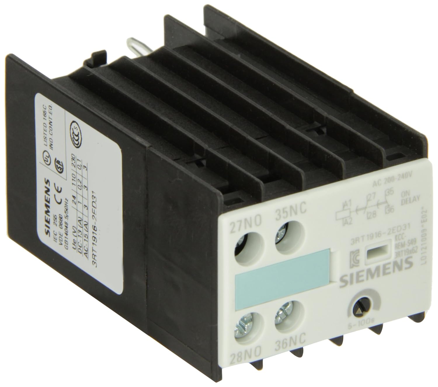 Siemens 3RT19 162ED31 Time Delay Auxiliary Switch Block, Solid State