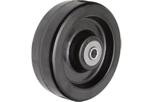 RWM Casters DUR-0620-08 6" Diameter X 2" Width Durastan Phenolic Wheel with Straight Roller Bearing, 1200 lbs Capacity, 1/2" Axle Diameter, Black