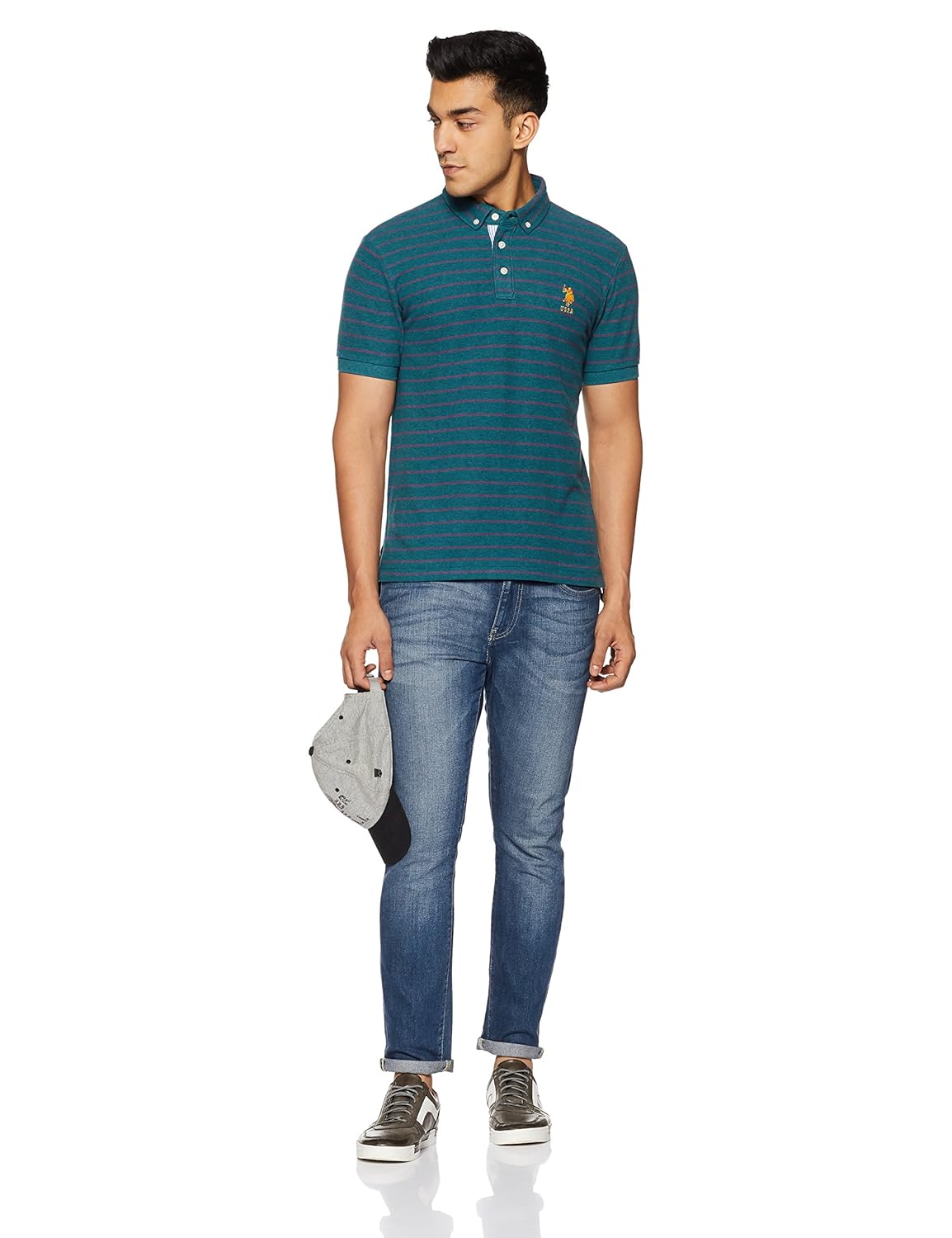 us polo association men's striped regular fit polo