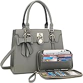 Qiyuer Women Purses And Handbags Set Ladies Top Handle Satchel Tote Shoulder Work Bag With Matching Clutch Wallet 2PCS