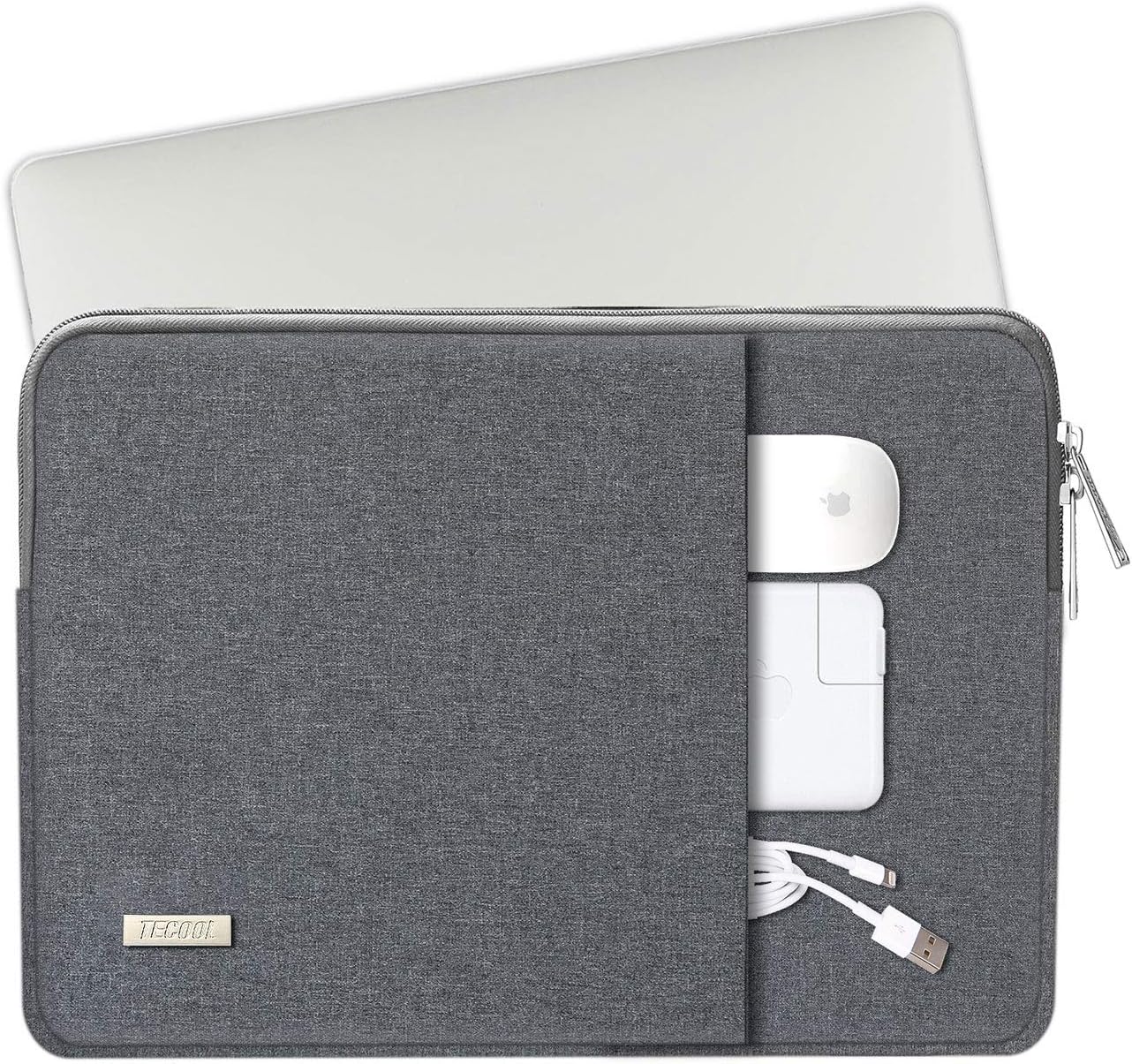 TECOOL 14 Inch Laptop Sleeve,Protective Laptop Case 14 inch for 14" HP EliteBook Pavilion Dell Lenovo Thinkpad Acer Chromebook Notebook,MacBook Air 15 M5 M4 2026 Waterproof Computer Case,Dark Grey - Image 4