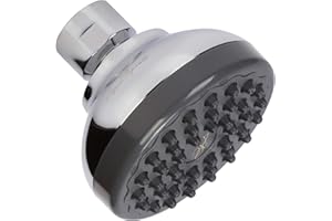 AQUA ELEGANTE Pressure Boosting Shower Head - High Pressure Water Saver Showerhead Best For Low Flow Showers, 2.5 GPM - Chrome
