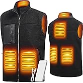 LABCOOL Polar Fleece Heated Vest USB Rechargeable With 10000mAh Battery pack，3 Heat Levels Washable electric Vest