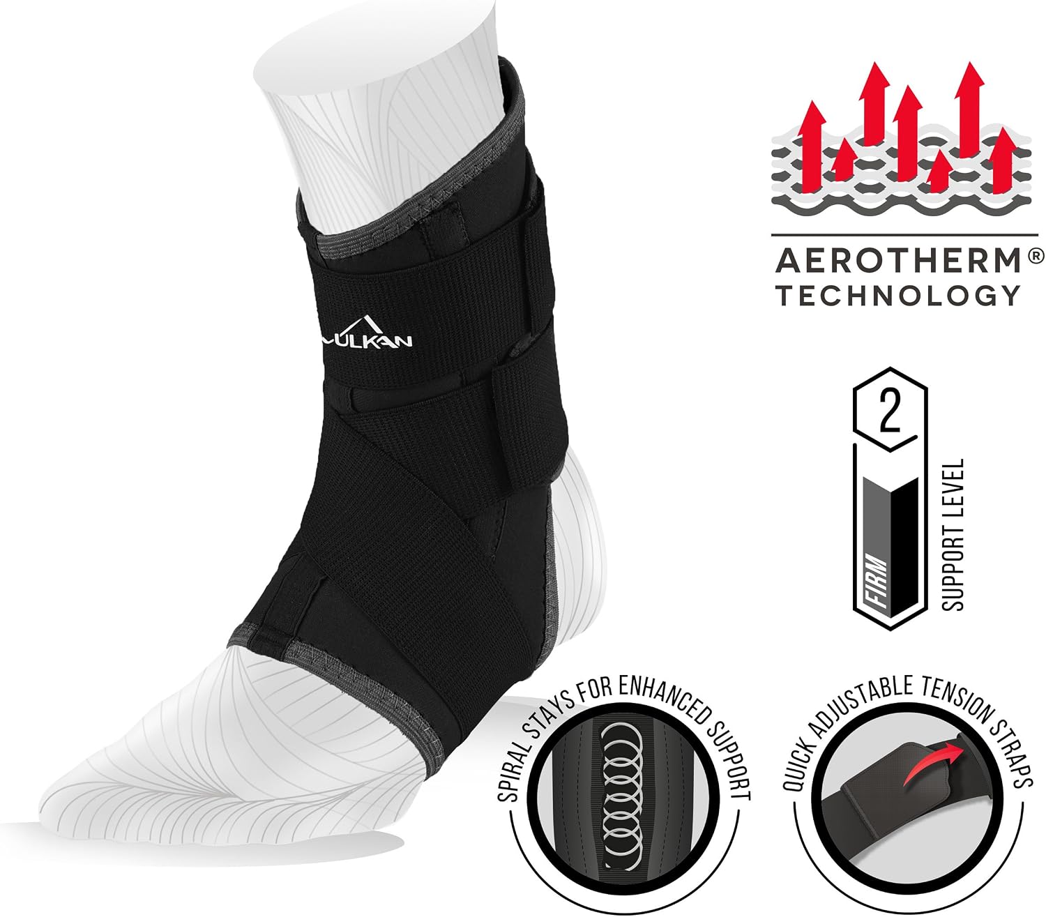 Vulkan Classic Left Ankle Brace, Medium, Ankle Support for Rolled Ankles Sprains, and Strains - Image 4