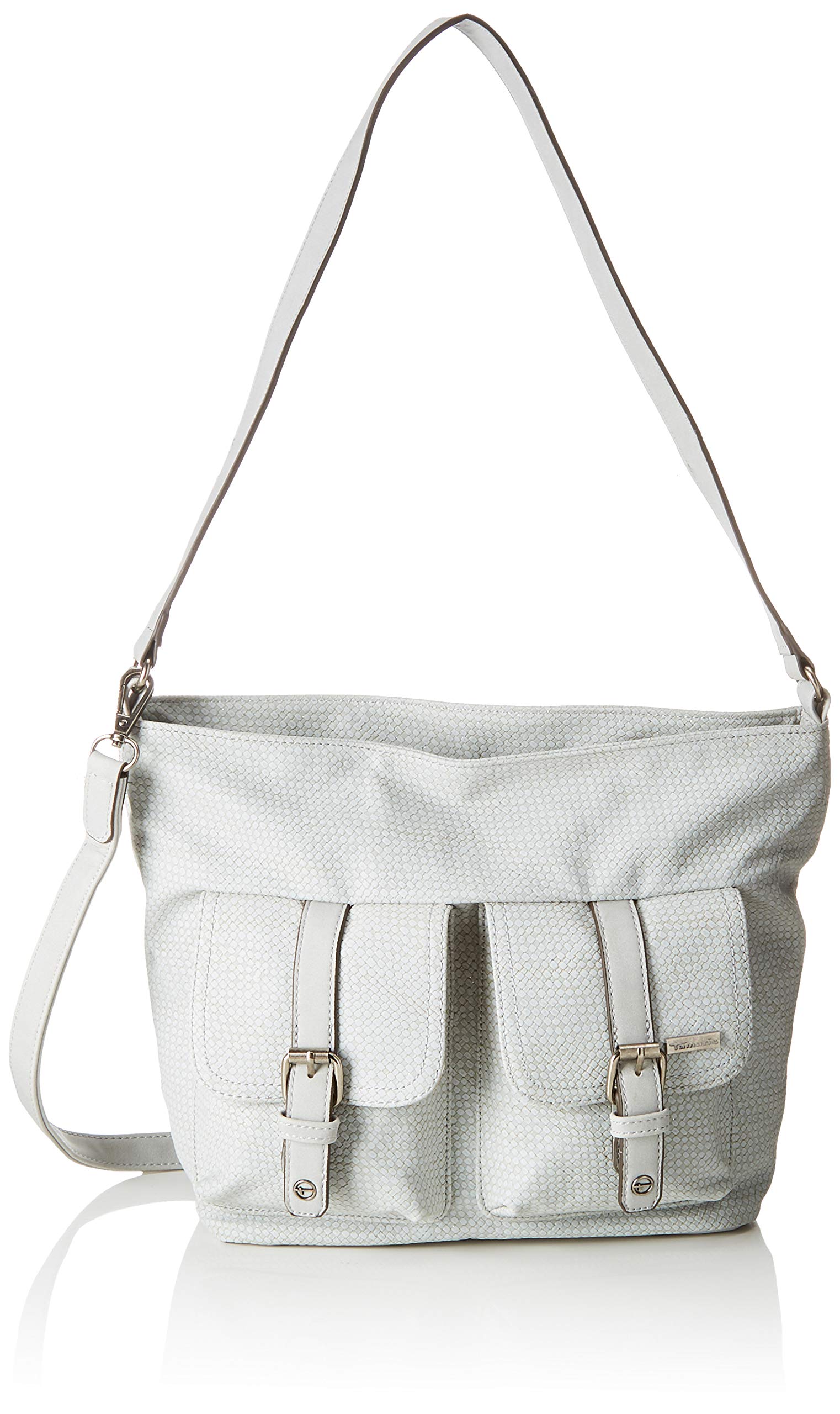 Tamaris Alessia Hobo Bag S, Women’s Shoulder Bag, Grey (Light Comb), 12x25x25 cm (W x H L)