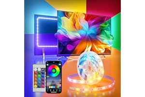 Lphianx LED Lights for TV, 16.4FT TV Led Lights for 65-75 inch, Cuttable, Music Sync Mode, Color Changing, Bluetooth APP Remote Control TV LED Strip Lights for Bedroom, Gaming Room and Desk