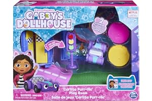 Gabby's Dollhouse, Carlita Purr-ific Play Room with Carlita Toy Car, Accessories, Furniture and Dollhouse Deliveries, Kids Toys for Ages 3 and up