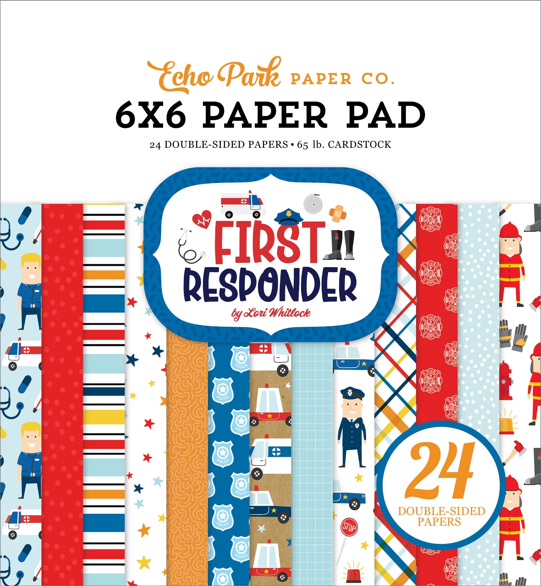 Echo Park Double-Sided Paper Pad 6"X6" 24/Pkg-First Responder