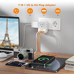 TESSAN European Travel Plug Adapter, Type C Power