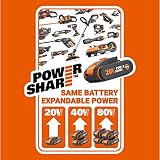 WORX WG779E.2 40V Cordless Lawn Mower 34 cm 230 m² PowerShare 2x2.0Ah view 2