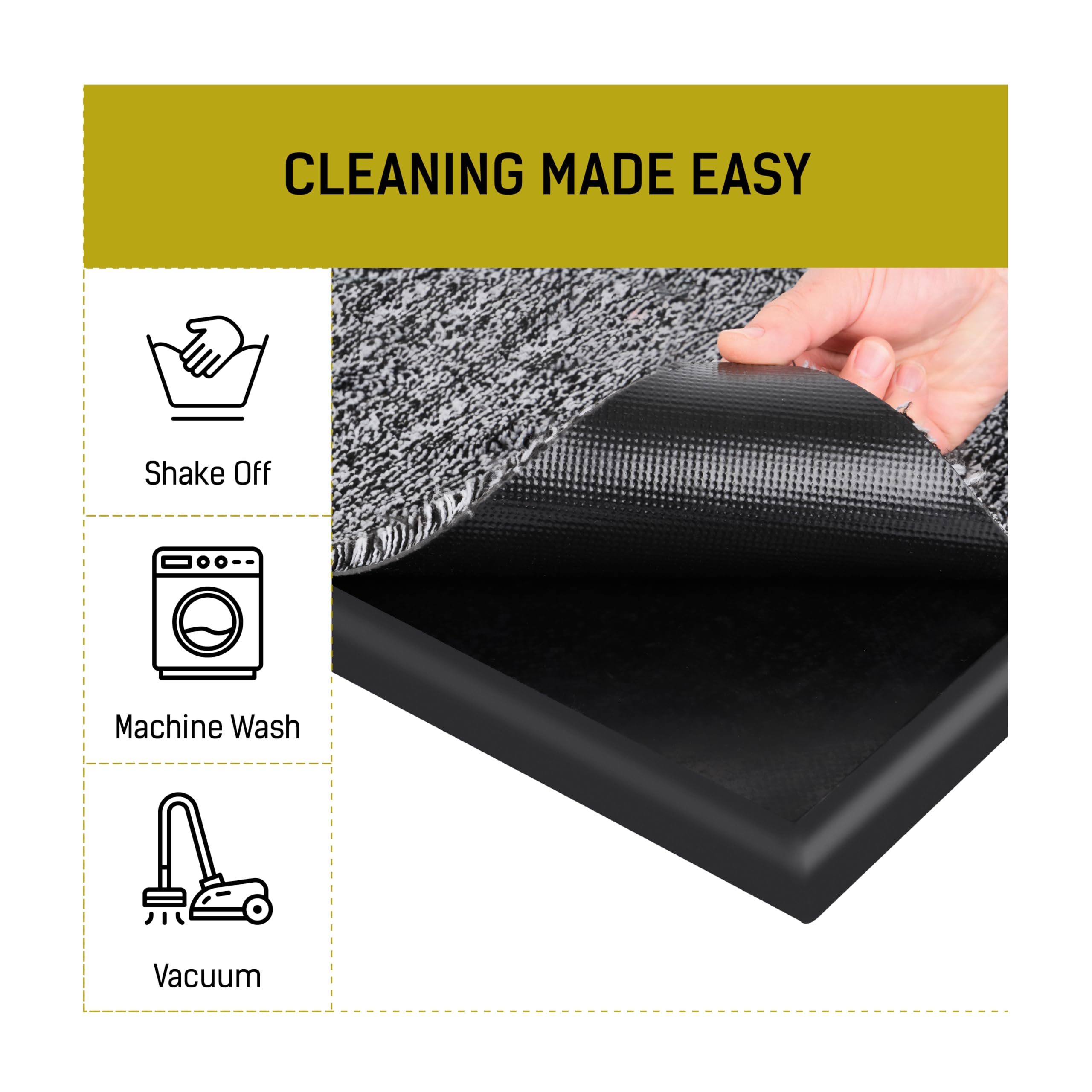 LOSTRONAUT 2-in-1 Wet Dry Shoe Cleaner - 25''x16'' Non Slip Floor Mat, Indoor & Outdoor Welcome Rug, Disinfectant Mat for Doors