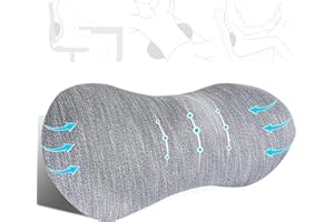 kasney Lumbar Support Pillow - Neo Cushion for Low Back Pain Relief - Versatile Use Lumbar Support Cushion for Office Chair, Gaming Chair, Car Seat, Sofa, Plane Seat (Lt. Gray)