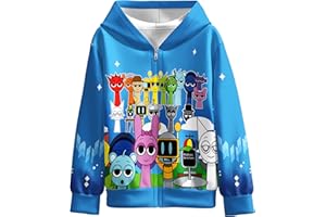 MARCOBEY Boys Girls Sprunki Hoodies Kids Music Game Sweatshirts Thin Jacket for 5-12Y Casual Child Hoodie Clothes