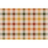 Fall Buffalo Plaid Area Rug 2x3 Brown Orange Autumn Holiday Decor Small Entryway Rugs Thanksgiving Non-Slip Indoor Outdoor Front Door Mat Soft Washable Carpet for for Living Room Bedroom Kitchen