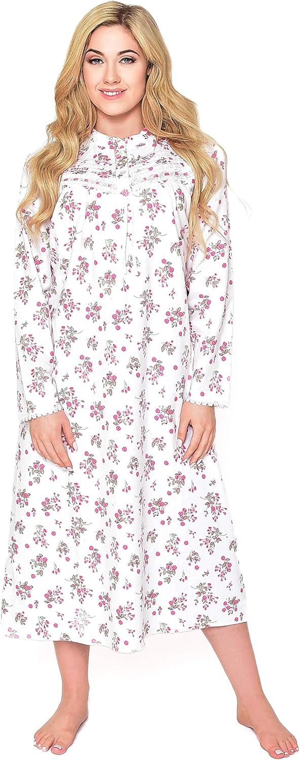 TheNightwearStore 100 Brushed Cotton Nightdress Ladies Winceyette