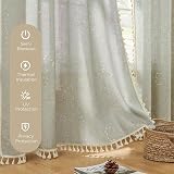 Joydeco Blue Floral Boho Curtains 84 Inch 2 Panels Rod Pocket view 3