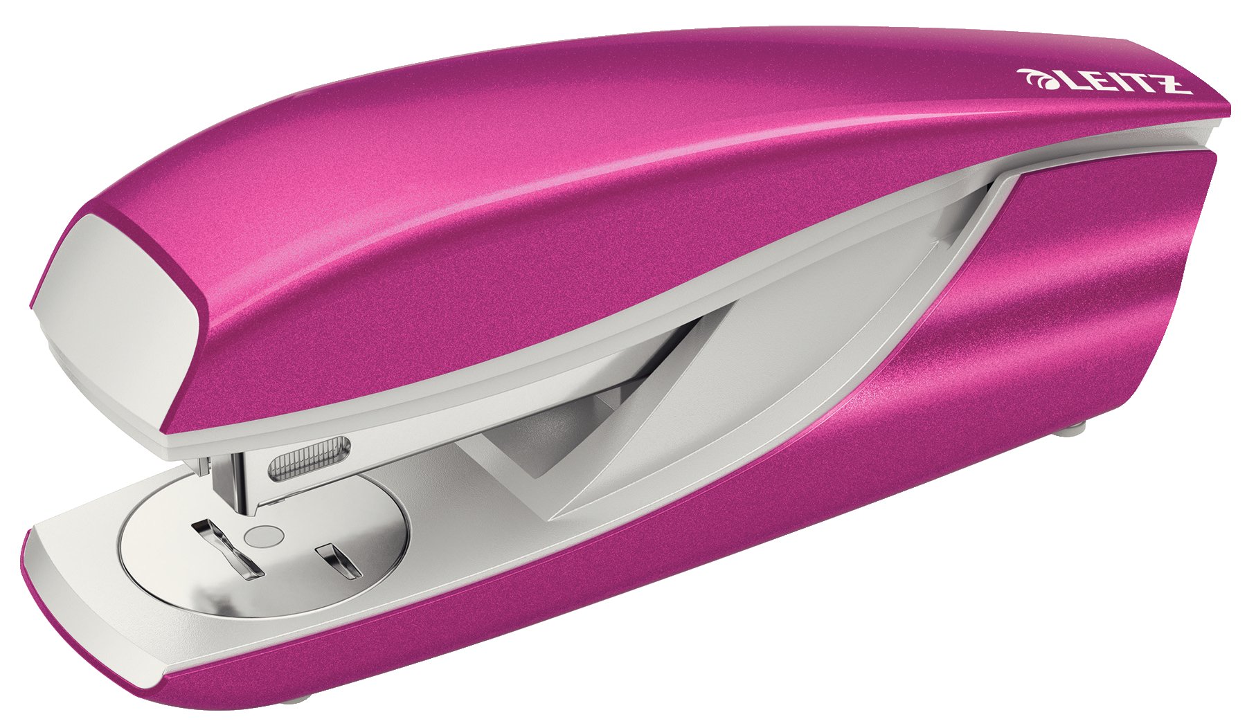 Leitz WOW 30-sheet stapler incl. 200x staples, ergonomic, made of metal with plastic elements, suitable for the office, home office, shops and school, pink, 55021023
