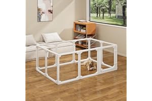 Erinnyees Clear Acrylic Dog Playpen Increased 27.8'' Indoor Puppy Cat Small Pet Play Pen Easy Assemble Clear Pet Pen Dog Fence Crate Kennel Whelping Cage(10Panel)