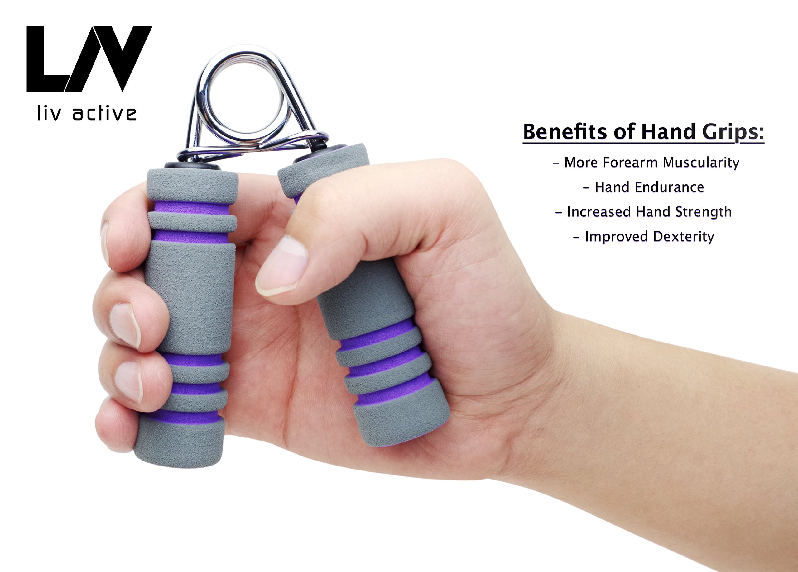 LIV Active Medium Resistance NonSlip Hand Grip for Beginner to