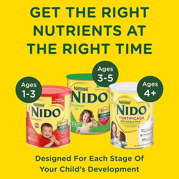 NIDO FORTIFICADA POWDERED DRINK MIX – DRY WHOLE MILK POWDER WITH VITAMINS AND MINERALS CANISTER