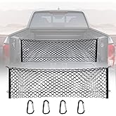 Truck Bed Cargo Net, Elastic Mesh Net Organizer Truck Bed Storage Net Organizer Envelope for Chevy Silverado & Ford F150/F250 Luggage Back Cargo (47x15.2 Inch)