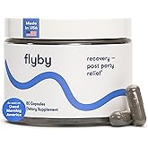 Flyby Recovery Supplement - All The Hang, Without The Over!™ - with DHM, Milk Thistle, Vitamin C, Activated Charcoal, and Apple Cider Vinegar - Pre & Post Drinking Formula (80 Count)