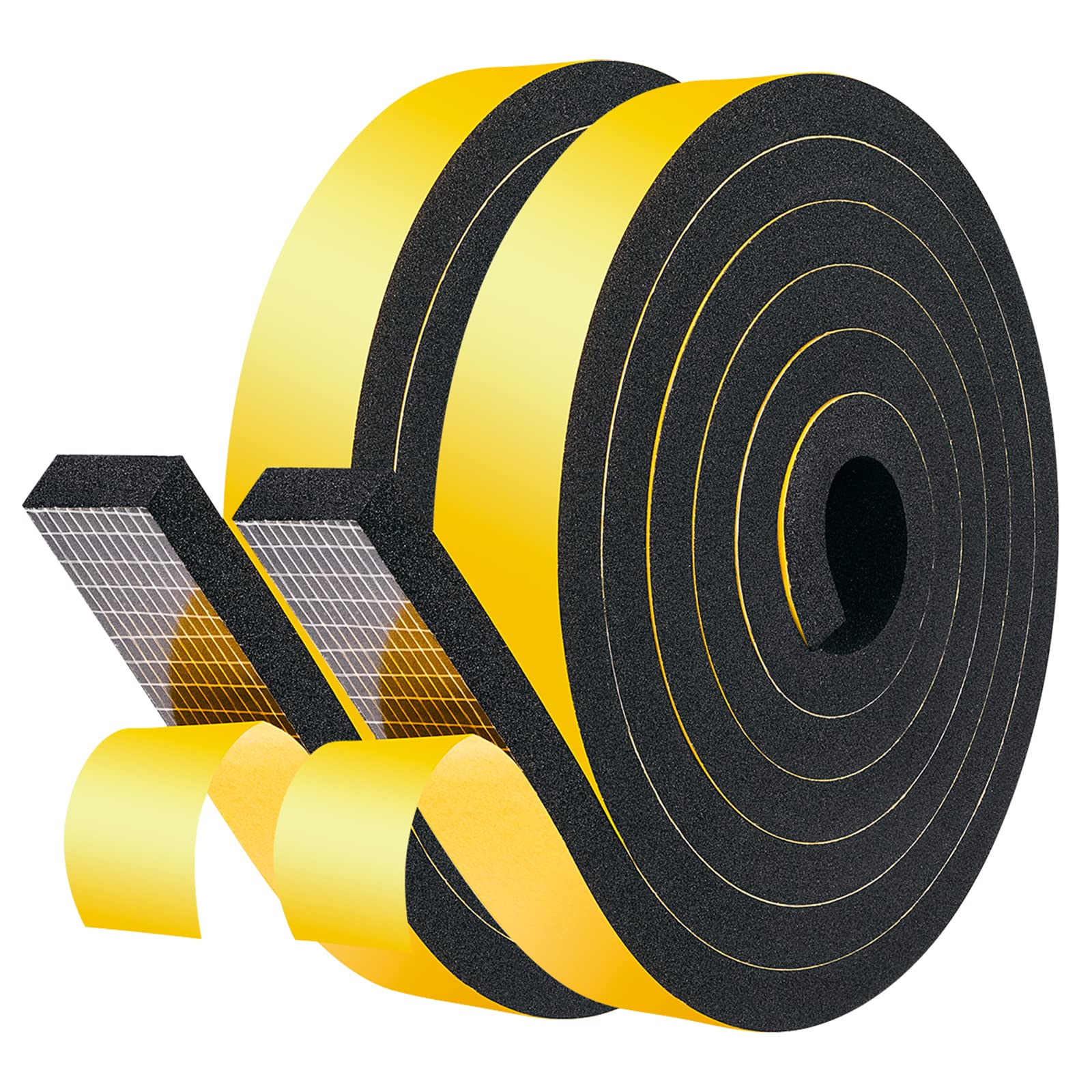fowong 25 mm(W) x 10 mm(T) x 4M(L) Closed Cell Foam Tape Thick Door Sound Insulation Tape Window Door Air Conditioner Weather Stripping SoundProof