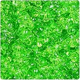 BeadTin Lime Transparent 11mm TriBead Plastic Craft Beads (500pcs)