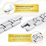 MagnetRX Women's Ultra Strength Magnetic Bracelet Titanium Silver Adjustable view 5