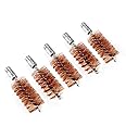 BOOSTEADY 5 Pcs Phosphor Bristle Bronze Bore Gun Cleaning Brush for Pistol Shotgun with 50 Professional Square Patches Multi-Caliber