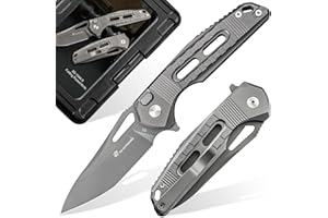 HX HX OUTDOORS HX OUTDOORS Pocket Folding Knife with Lock Clip, Premium D2 Steel Foldable EDC Camping Knife with Non Slip Aluminium Alloy Handle for Men，Outdoor, Survival, Camping, Hiking
