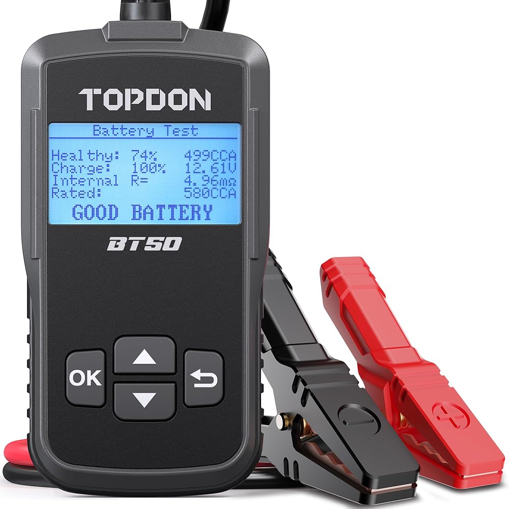 TOPDON BT50 Car Battery Tester 12V 100-2000 CCA Multi-Standards