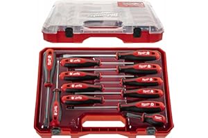 Milwaukee Set of 12 Tri-Lobe Screwdrivers 4932472003,Red