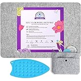 Rdutuok 17x13.5 Inches Wool Pressing Mat for Quilting Ironing Pad Easy Press Wooly Felted Iron Board for Quilters Retains Hea