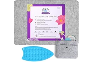Rdutuok 17x13.5 Inches Wool Pressing Mat for Quilting Ironing Pad Easy Press Wooly Felted Iron Board for Quilters Retains Hea